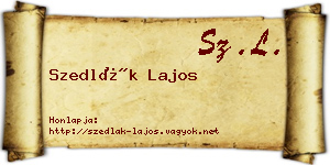 Szedlák Lajos névjegykártya