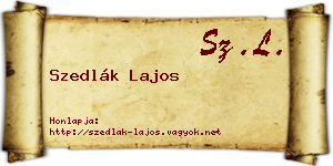 Szedlák Lajos névjegykártya